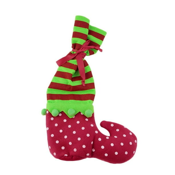 Polytree Christmas Socks Wine Bottle Cover Candy Bag Elf Boot Xmas Table Decor Festival Party Ornaments